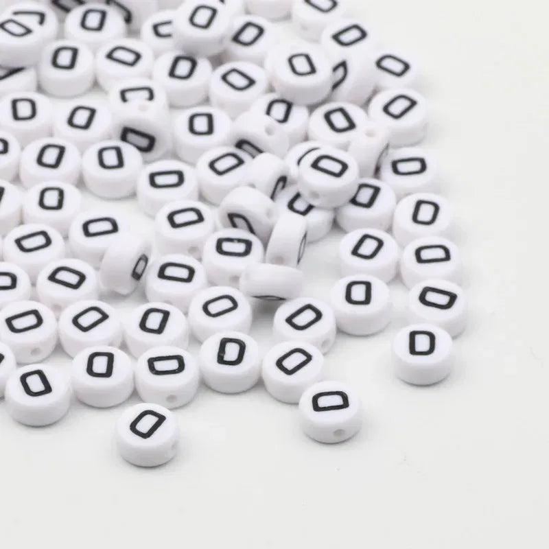 Color: Beige, Item Diameter: Other - 50/100pcs/lot 7x4mm White Round A-Z Alphabet Letter Acrylic Loose Spacer Beads for Jewelry Making Diy Bracelet Accessories