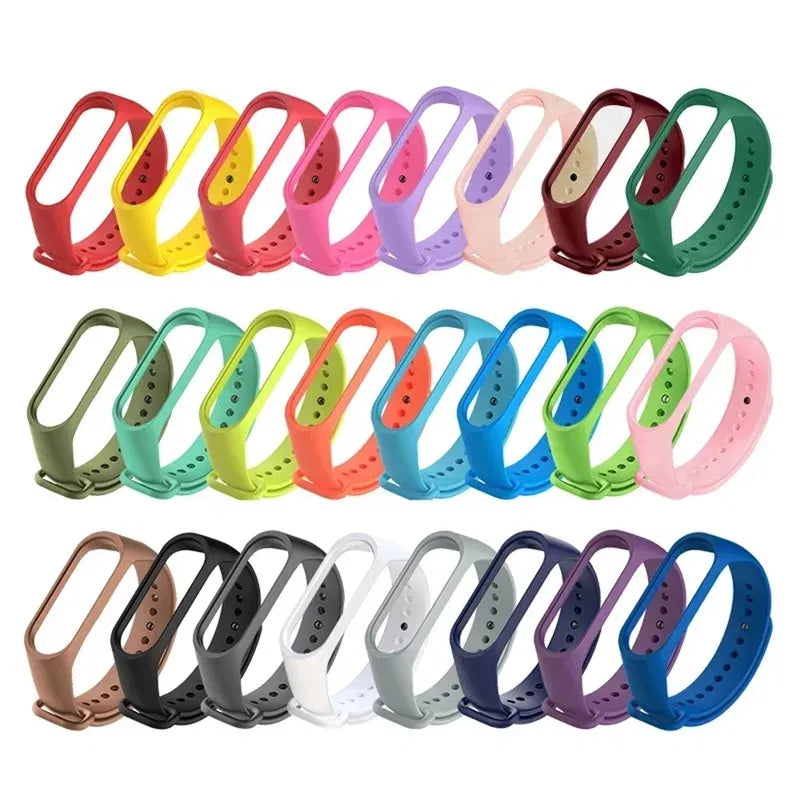 Band Color: black, Size: S - Watch Strap for Xiaomi Mi Band 7 6 5 3 4 Wristband Silicone Bracelet Wrist Straps MiBand 3/4 Band5 Band6 Smartwatch Accessories