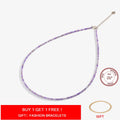 Gem Color: Black, Length: 40cm - Natural Stone Necklace Spinel/Lapis Lazul/Amazonite/Amethy/Tourmaline/Amethyst  Ketting 2MM Silver 925 Jewelry for Collier Femme