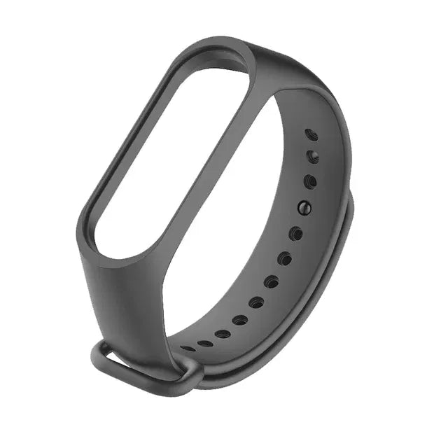 Band Color: BLACK WHITE, Size: S - Watch Strap for Xiaomi Mi Band 7 6 5 3 4 Wristband Silicone Bracelet Wrist Straps MiBand 3/4 Band5 Band6 Smartwatch Accessories