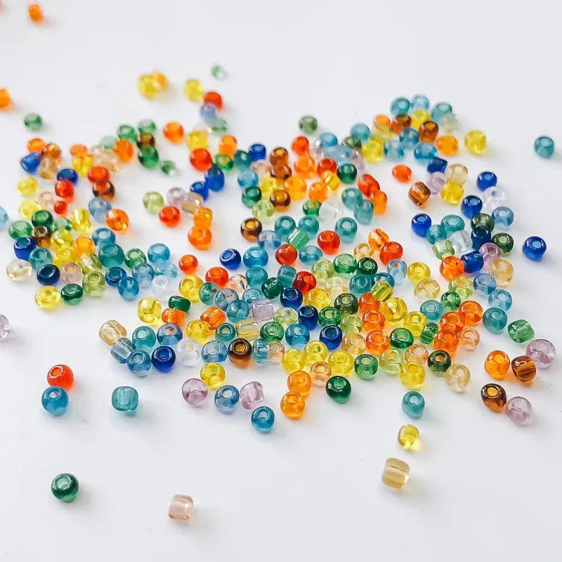 Color: Red, Item Diameter: 4mm - 2mm 3mm 4mm Glass Seed Loose Beads Small Charms DIY Craft Bracelet Beads for Jewelry Making Supplies Necklace Accessories