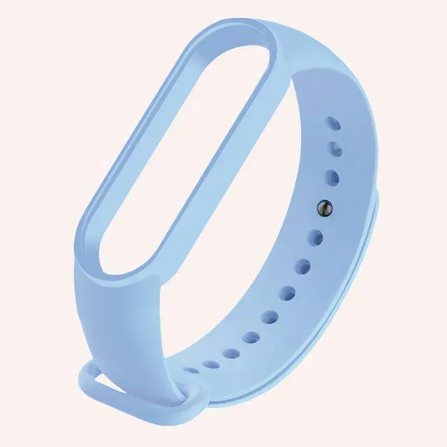 Band Color: White Light Pin, Size: S - Watch Strap for Xiaomi Mi Band 7 6 5 3 4 Wristband Silicone Bracelet Wrist Straps MiBand 3/4 Band5 Band6 Smartwatch Accessories