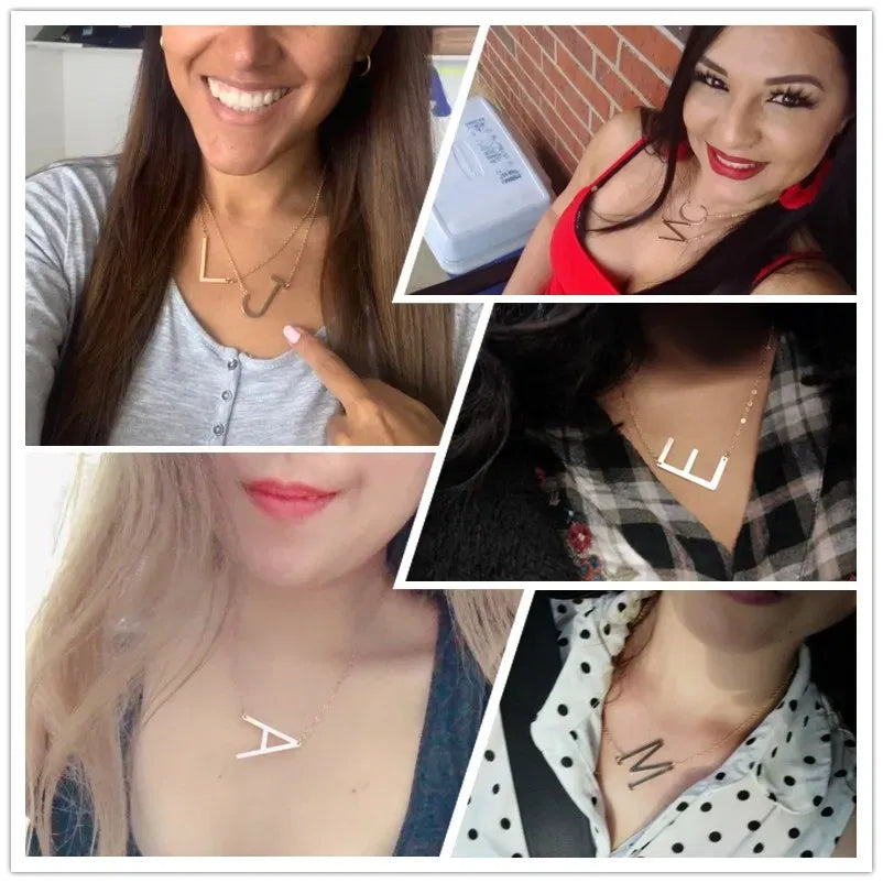 Metal Color: multi - Fashion Metal Necklace Golden Letter Bohemia Simple DIY Romantic Retro Woman's Necklace For Winter Jewelry Gift Free Shipping