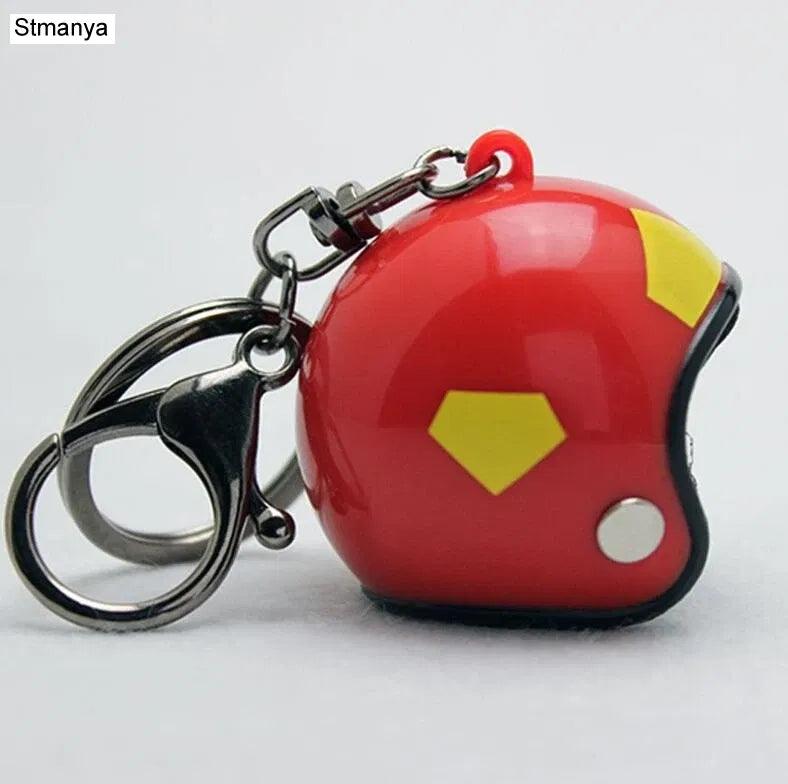 Color: Champagne - New Motorcycle Helmets Key chain Women men Cute Safety Helmet Car Keychain Bags Hot Key Ring gift Jewelry wholesale 17022
