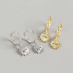 Holiday Eyes 925 Sterling Silver Hoop Earrings