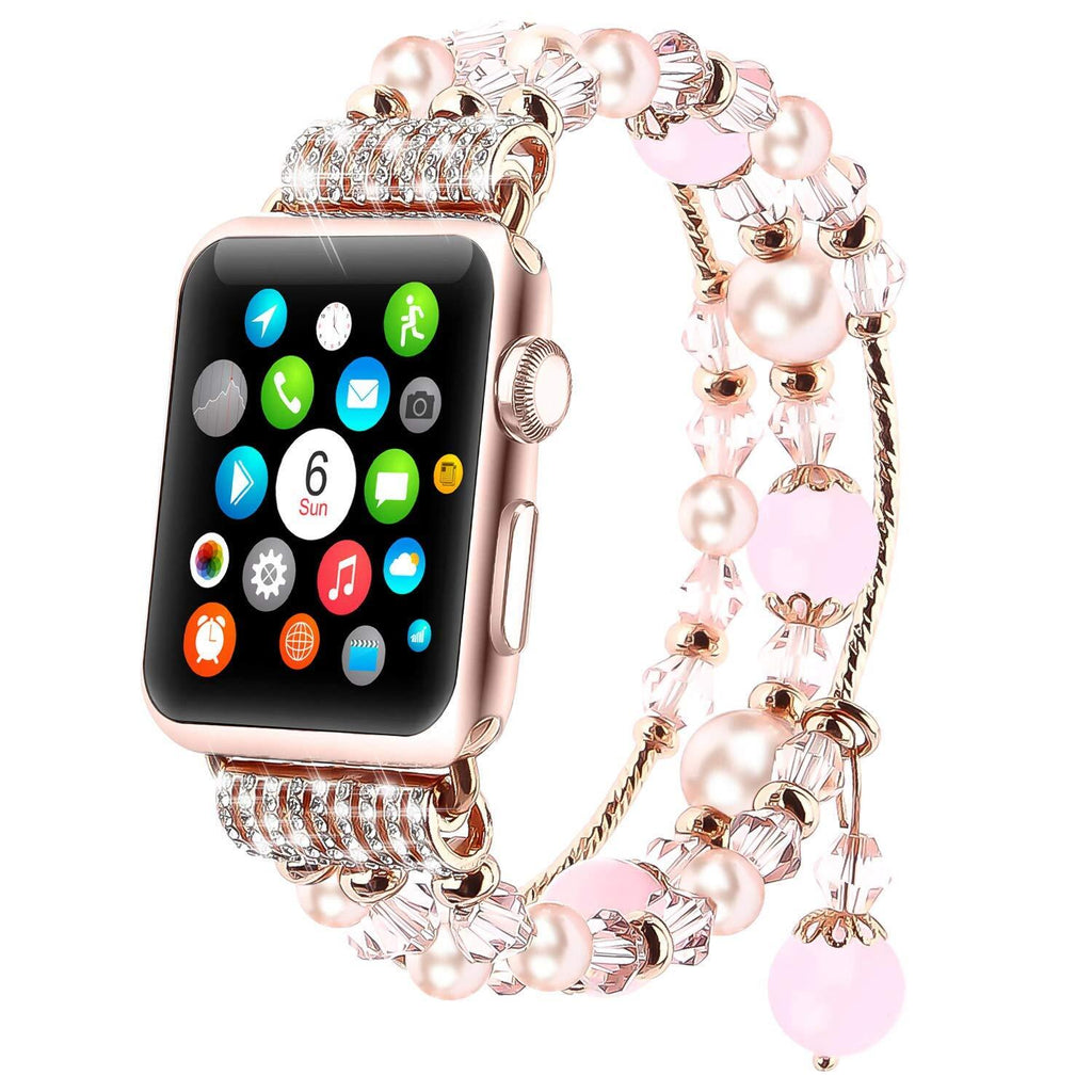 Jewelry Agate Watchband for iwatch Smartwatch Accessaries white_38-40MM