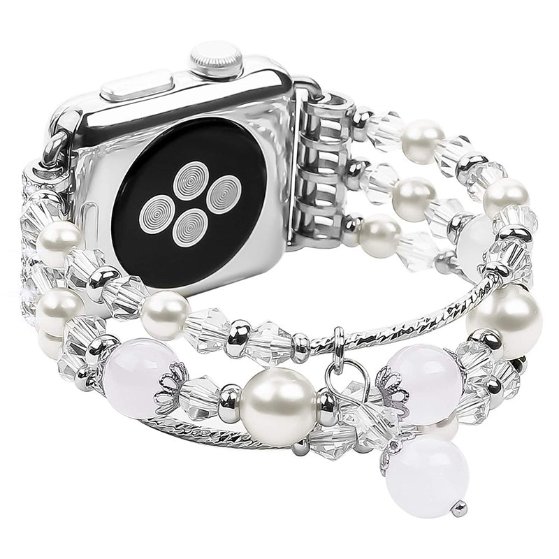 Jewelry Agate Watchband for iwatch Smartwatch Accessaries Pink_42-44MM