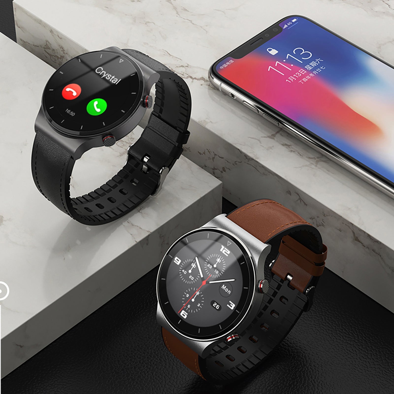 ZEBLAZE I19 Smart Watch Bluetooth Call Music Playback Photo Bracelet Sports Smartwatch Black Steel