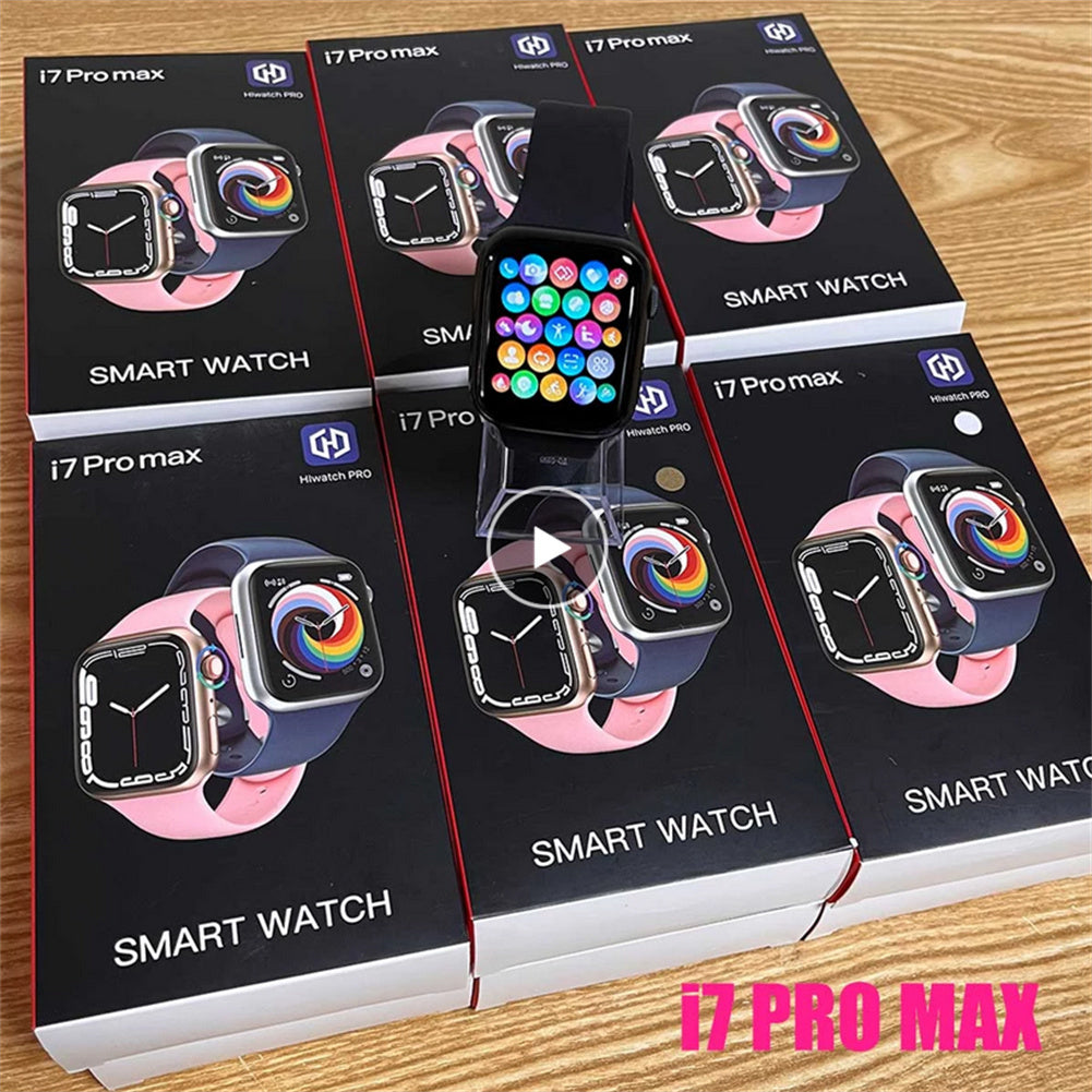 I7 Pro Max Series 7 Smart Watch IP67 Waterproof Bluetooth Call Heart Rate Monitor Sports Watch Black