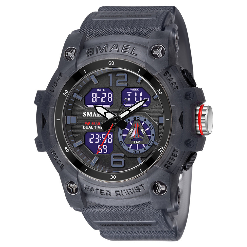 SMAEL Luxury Men Fashion Business Watch Led Digital Sports Quartz Wristwatch Casual Waterproof Watches Navy Blue