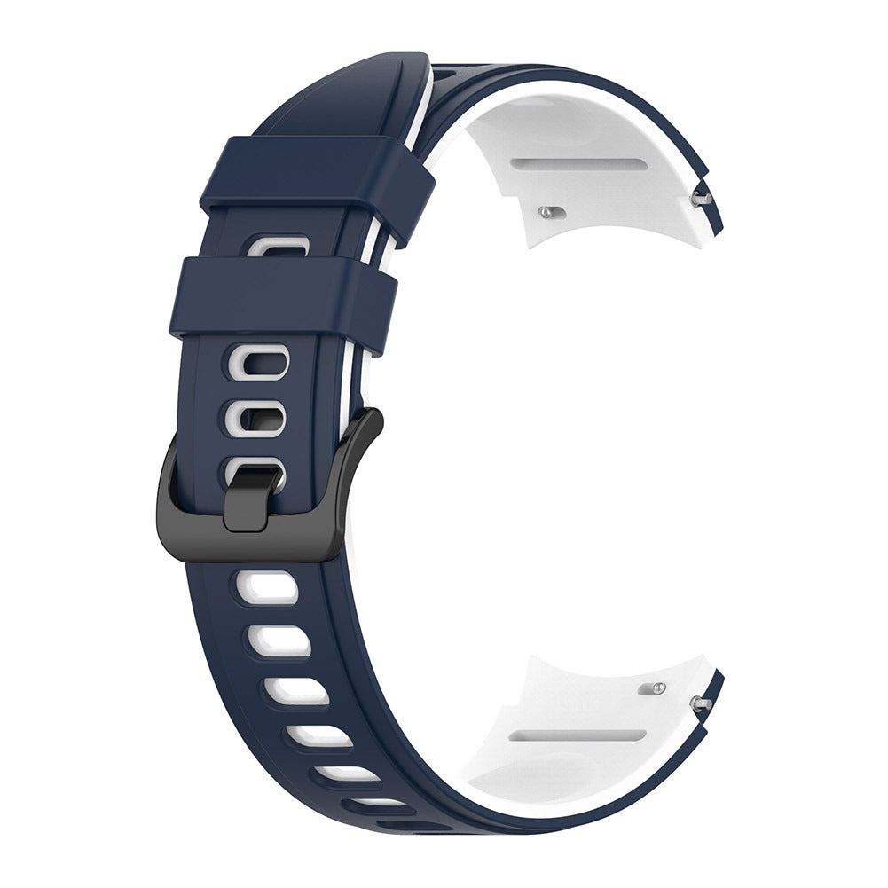 Watch Band Wristband Compatible For Samsung Galaxy Watch5 Watch4 Classic Dual-color Sports Silicone Strap midnight blue