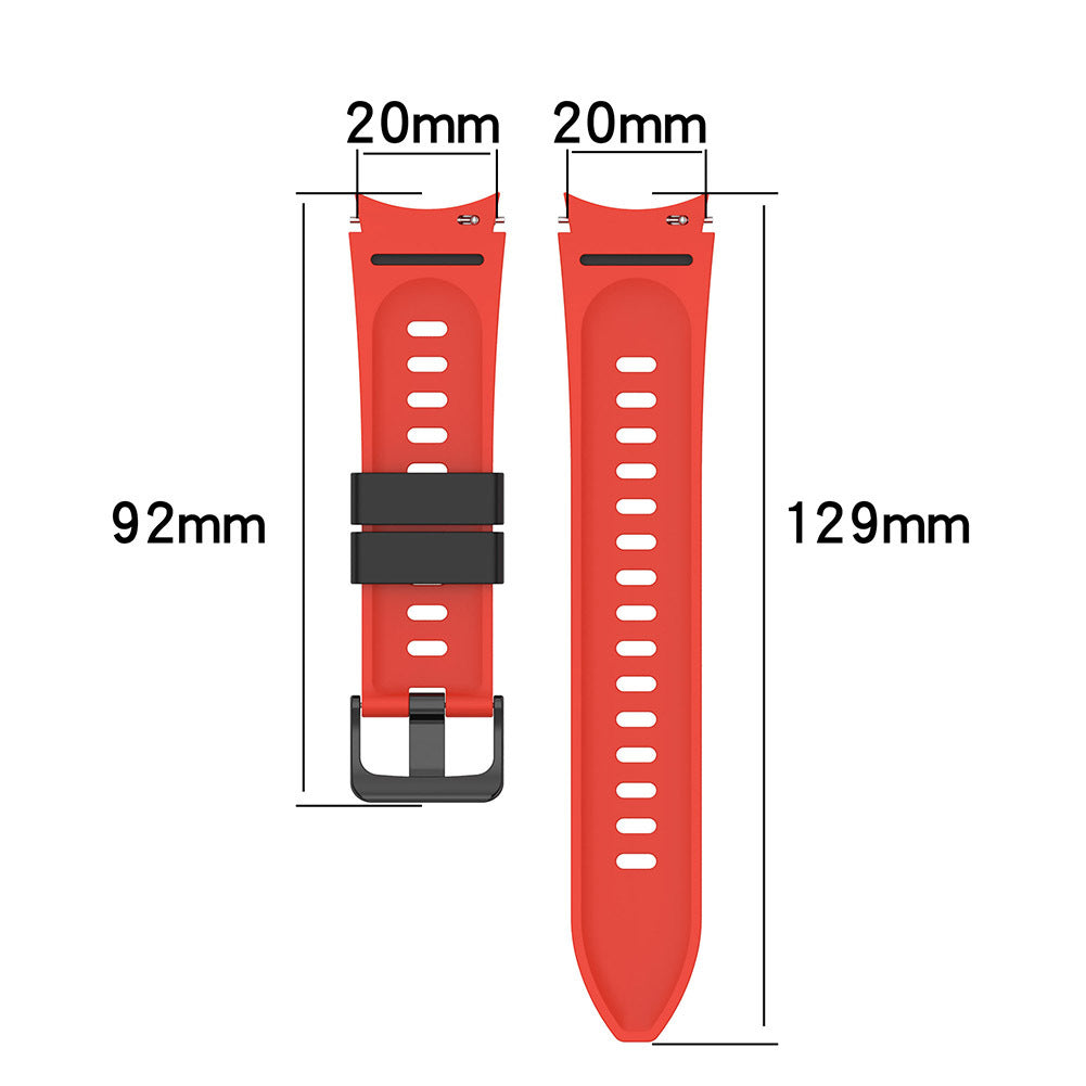 Watch Band Wristband Compatible For Samsung Galaxy Watch5 Watch4 Classic Dual-color Sports Silicone Strap midnight blue