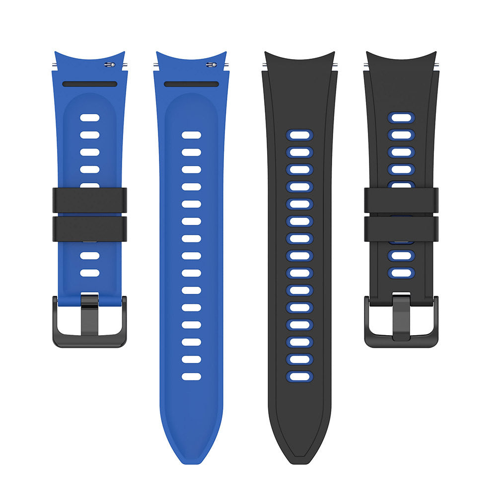 Watch Band Wristband Compatible For Samsung Galaxy Watch5 Watch4 Classic Dual-color Sports Silicone Strap midnight blue