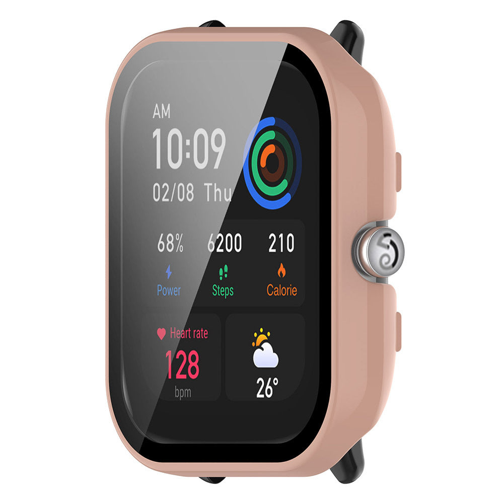 Screen Glass Protector Film Case Compatible For Huami Amazfit Gts4 Mini Smartwatch Full Protective Cover Ink blue