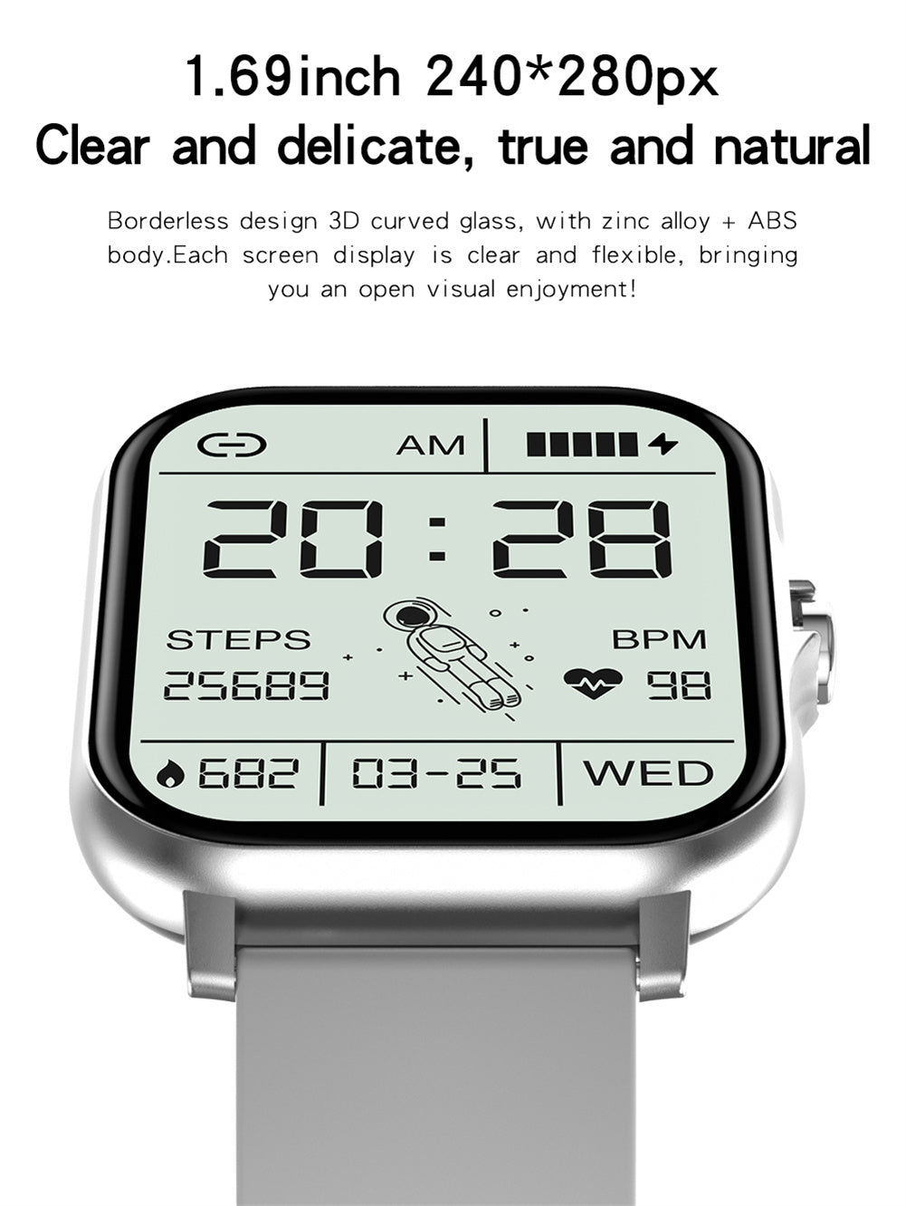 Gt20 Smart Watch 1.69 Inch Full Touch Bluetooth Call Music Watch Health Monitoring Bracelet Black Steel Strap