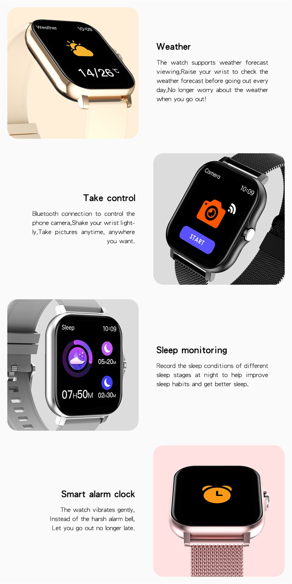 Gt20 Smart Watch 1.69 Inch Full Touch Bluetooth Call Music Watch Health Monitoring Bracelet Black Steel Strap