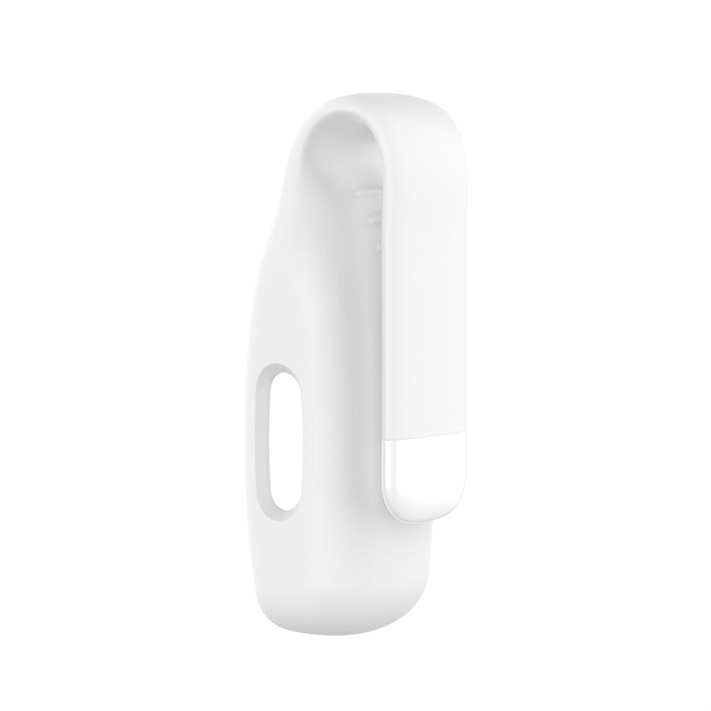 Silicone Protective Case Skin Clip Steel Clip Protector Holder Watch Cover Compatible For Fitbit Inspire3 White