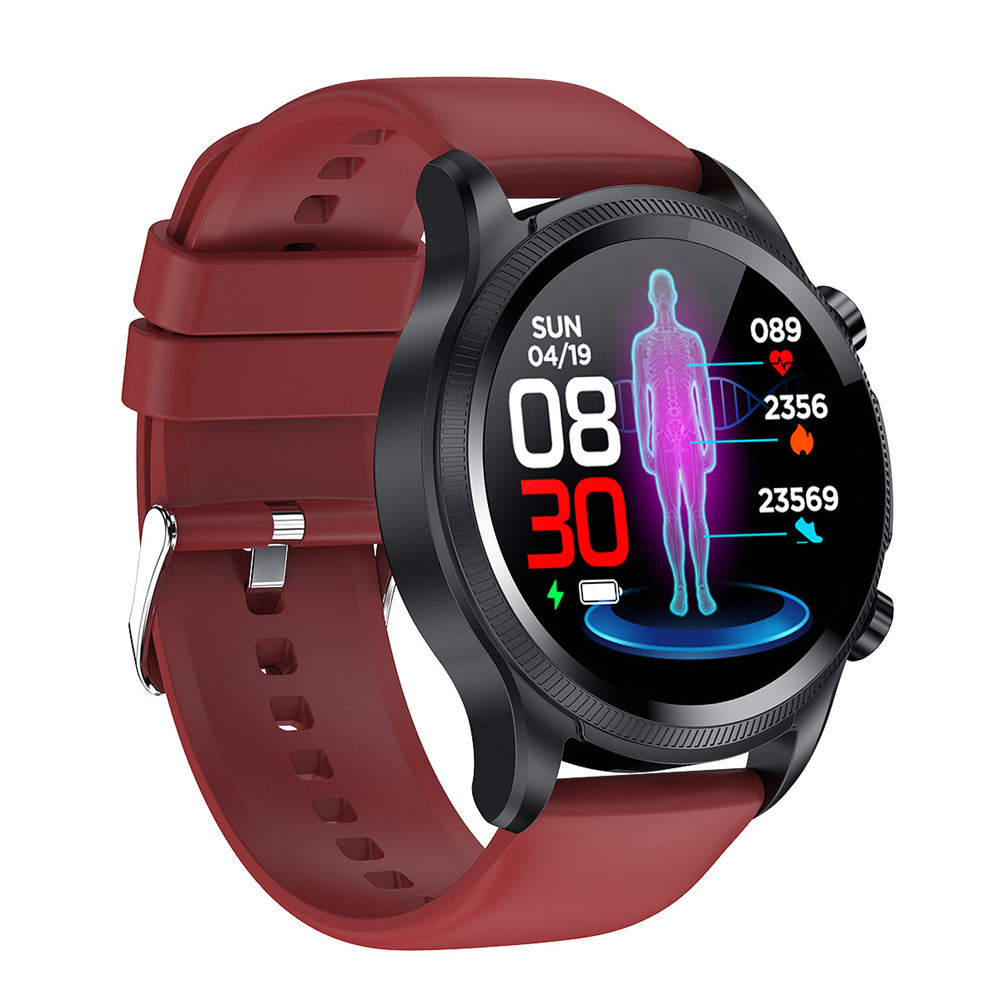 E400 Smart Watch Noninvasive Blood Glucose Ecg Body Temperature Blood Oxygen Monitoring Sport Smartwatch Red