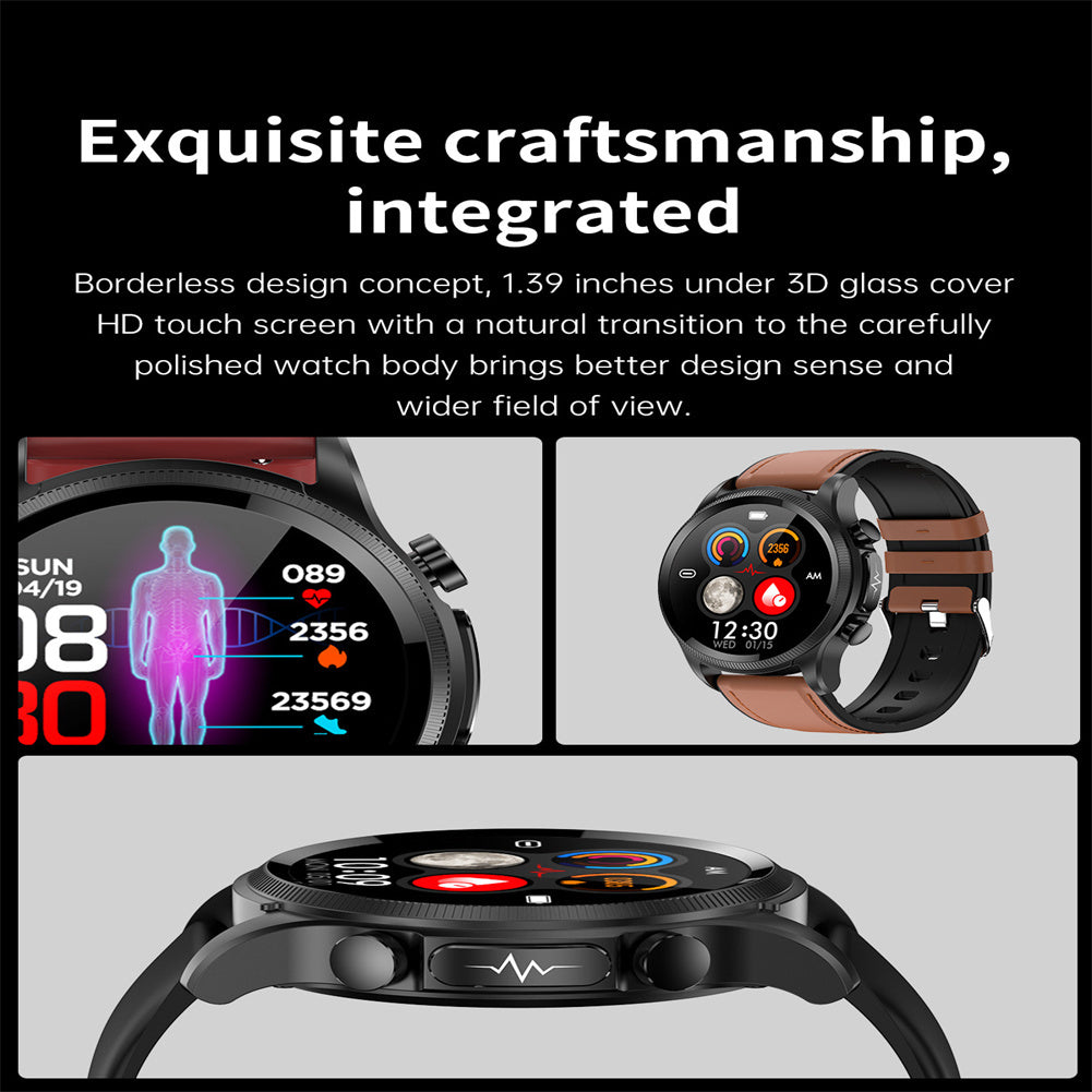 E400 Smart Watch Noninvasive Blood Glucose Ecg Body Temperature Blood Oxygen Monitoring Sport Smartwatch Red