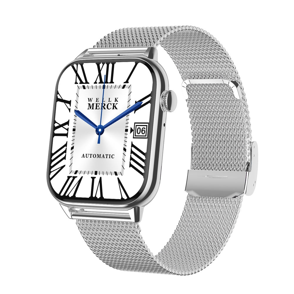 Hd11 Smart Watch Bluetooth Call Smart Ai Heart Rate Blood Pressure Monitoring Watch Silver Shell + Gray Silicone