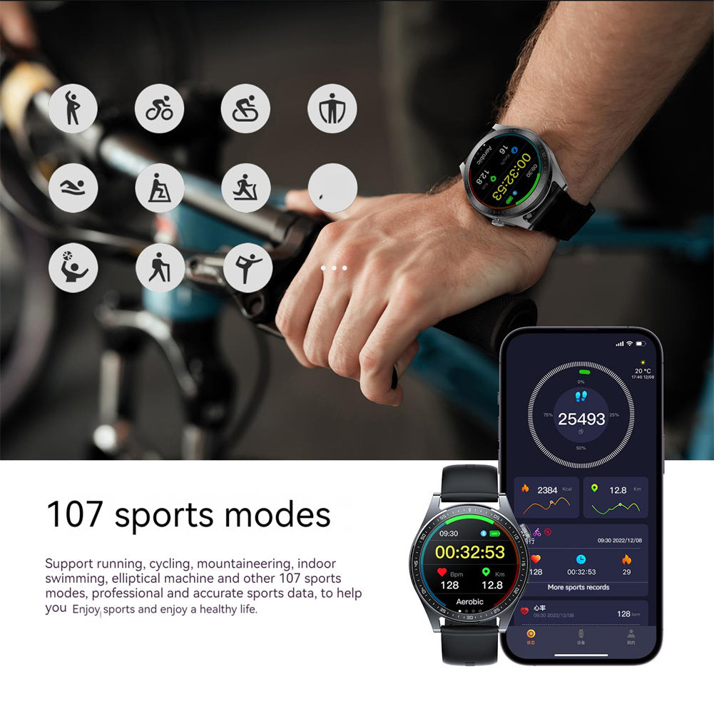 Fc2 Smart Watch Bluetooth Call Music Playing Heart Rate Monitoring Smartwatch Sports Bracelet Black