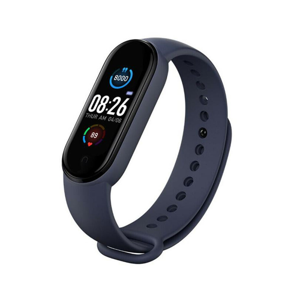 M5 Smart Watch Waterproof Heart Rate Blood Pressure Monitor Fitness Sports Smart Band Compatible For Ios Android blue
