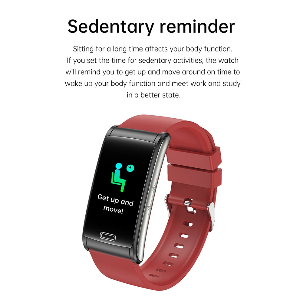 E600 Smart Watch Touch Screen Blood Sugar Ecg Blood Oxygen Monitoring Waterproof Sports Watch Blue Silicone