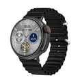 Smartwatch with a black metal band on a white background