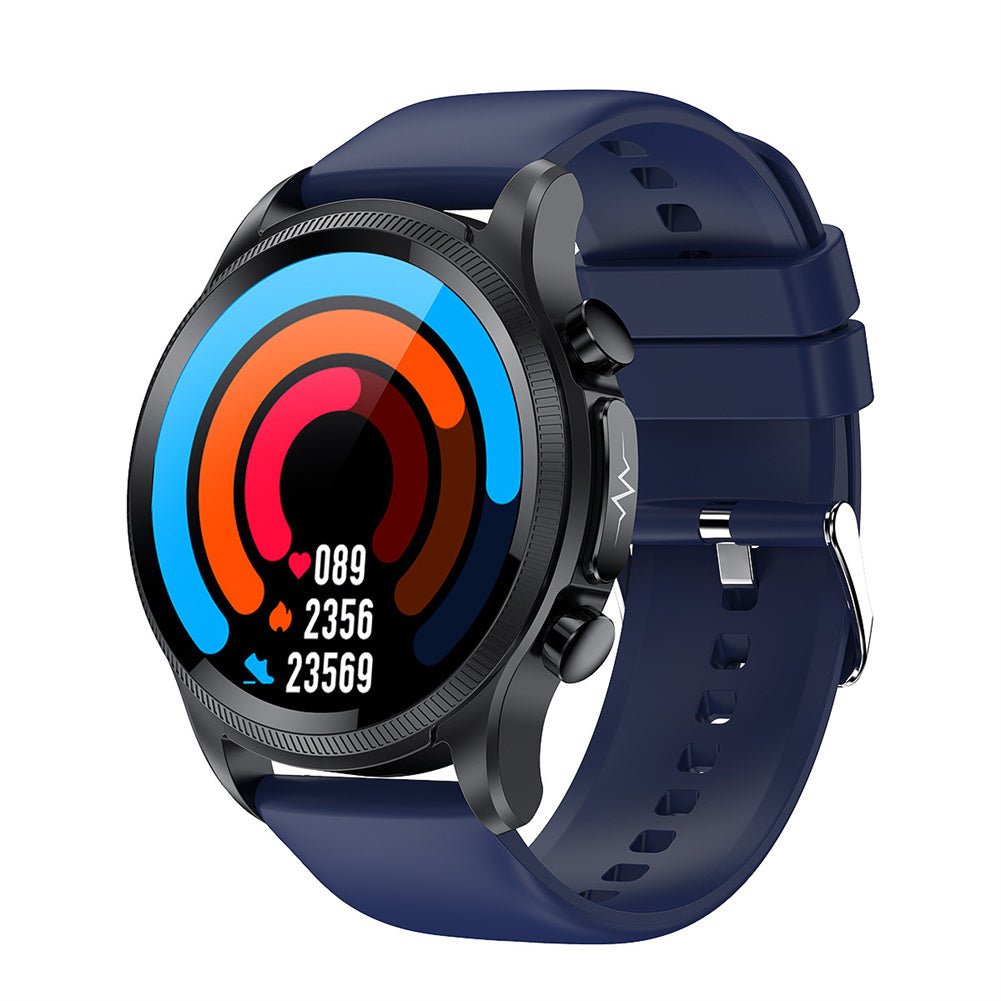 E400 Smart Watch Full Touch Screen Ecg Ppg Blood Oxygen Monitoring Ip68 Waterproof Smartwatch Blue Belt