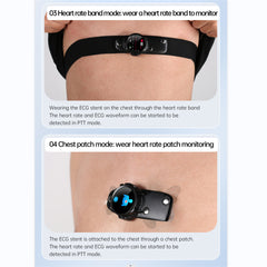 E400 Smart Watch Full Touch Screen Ecg Ppg Blood Oxygen Monitoring Ip68 Waterproof Smartwatch Black Belt w/ Bracket