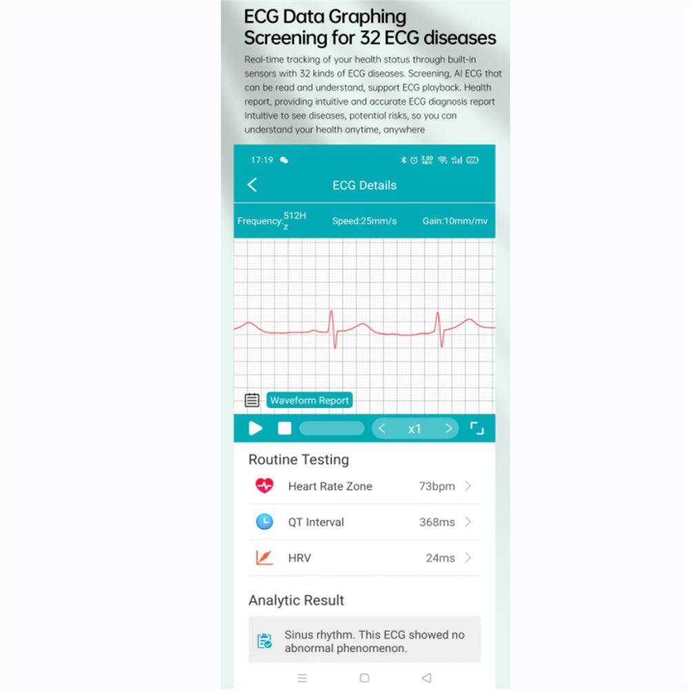 E400 Smart Watch Full Touch Screen Ecg Ppg Blood Oxygen Monitoring Ip68 Waterproof Smartwatch Black Belt w/ Bracket