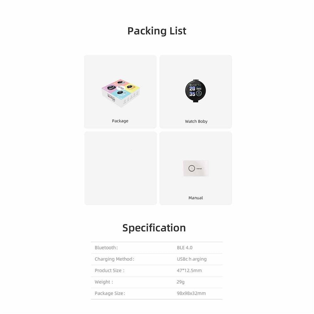 D18s Smart Watch 1.44 Inch Screen 90mah Battery Bluetooth 4.0 Sleep Monitor Fitness Bracelet green