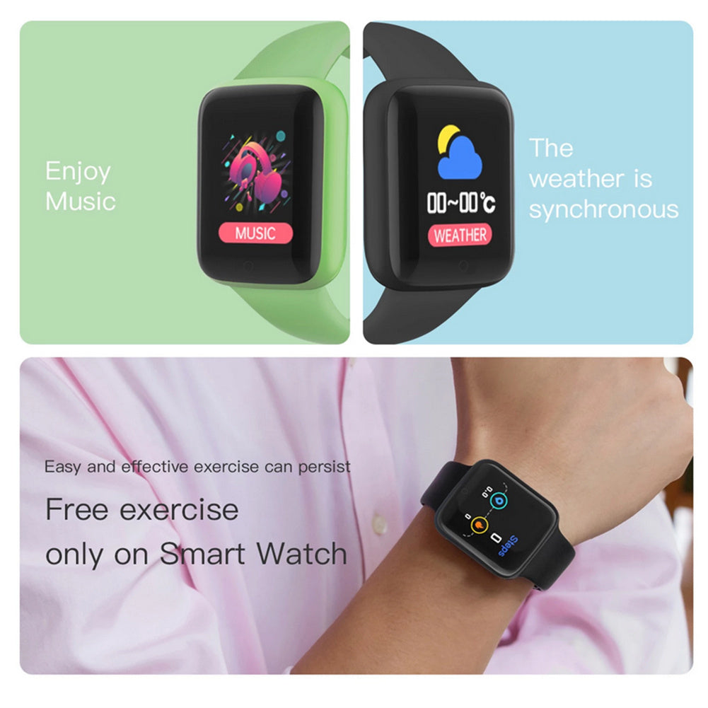 Y68 Pro Smart Watch For Men Women Bluetooth Heart Rate Monitor Fitness Sports Smartwatch (Macaron) black