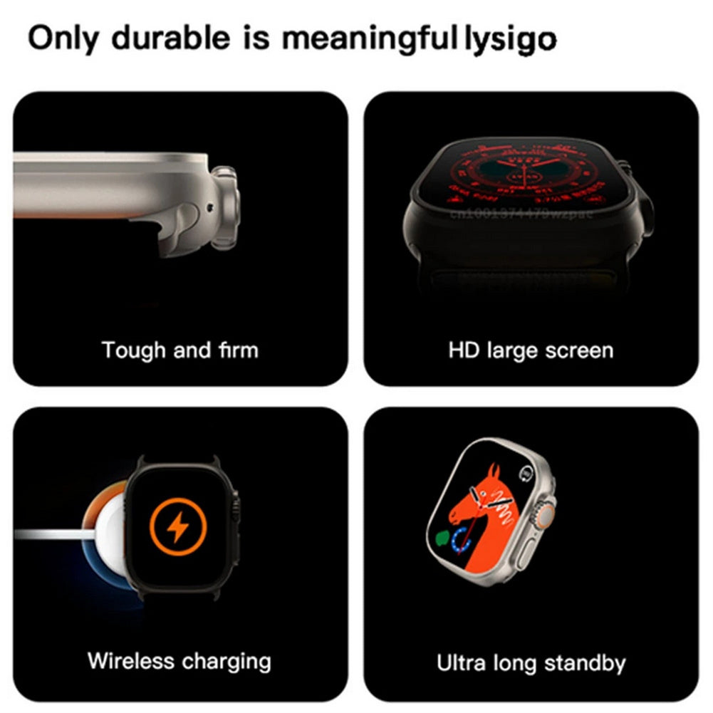 T800 Ultra Series Smart Watch 1.99-Inch Full Touch Screen Bluetooth Call Wireless Charging Watches orange