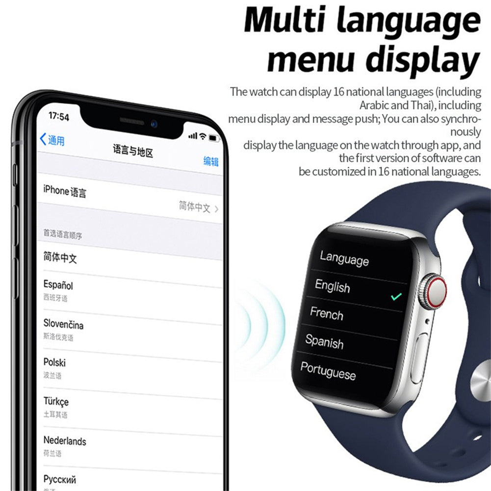 1.8-inch I7Pro Max IWO13 PRO Smart Watch Bluetooth Call Heart Rate Blood Oxygen Monitor IP67 Waterproof White