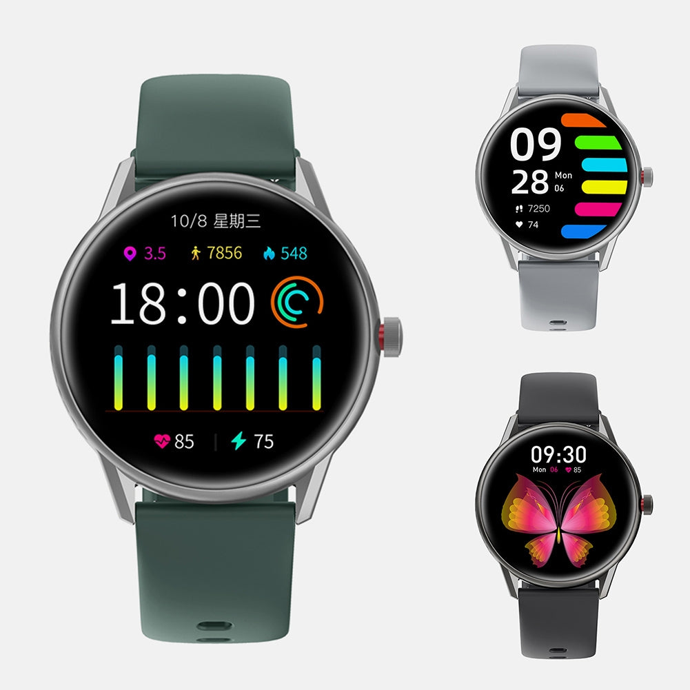KW06PRO Smart Watch For Men Women 1.28 inch TFT Round 3D Curved Screen 285mAh Battery IP68 Waterproof Fitness Watch silver gray