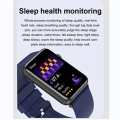 ET620 1.57 inch Smart Watch Waterproof Full Touch Fitness Smart Watch Heart Rate Blood Oxygen Monitor Message Reminder Fitness Tracker For Men Women black belt