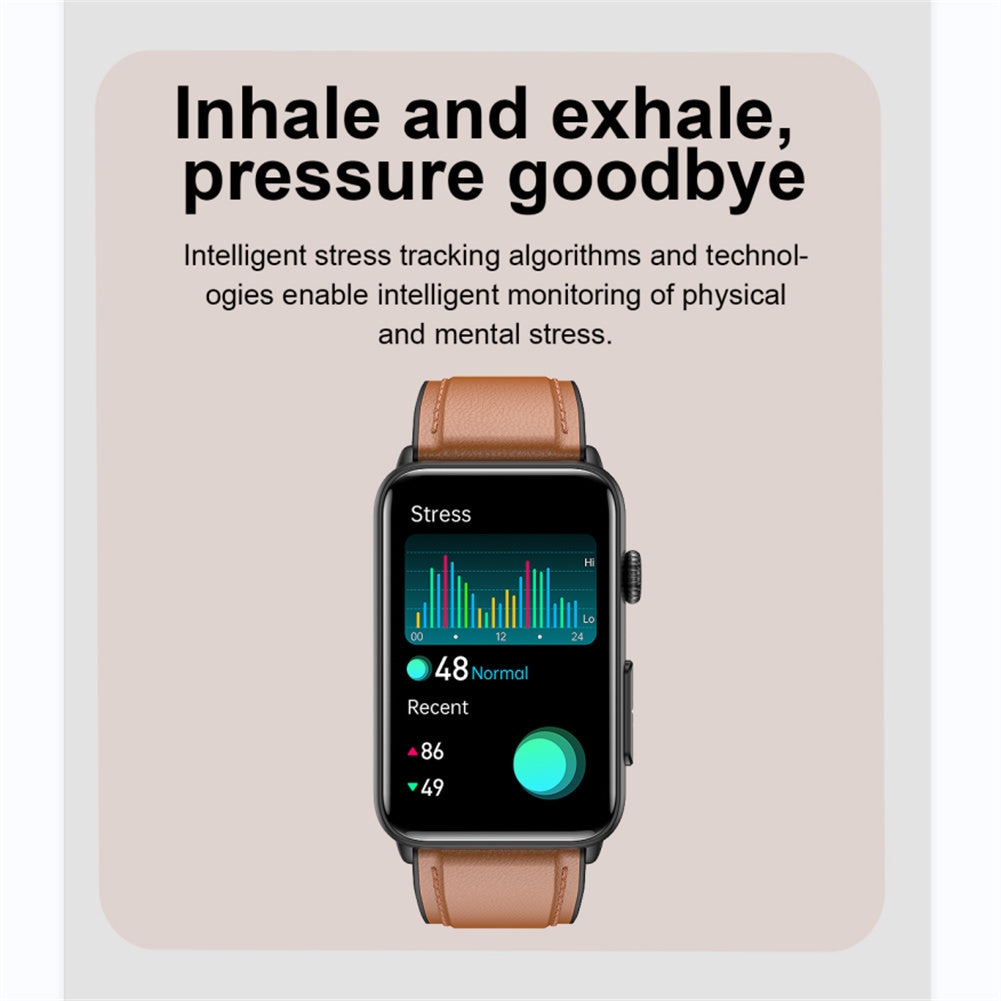 ET620 1.57 inch Smart Watch Waterproof Full Touch Fitness Smart Watch Heart Rate Blood Oxygen Monitor Message Reminder Fitness Tracker For Men Women black belt