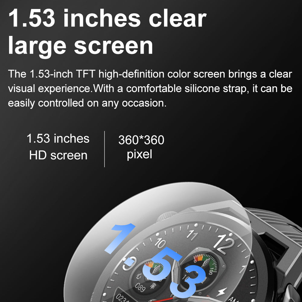 N18 2-in-1 Smart Watch with Earbuds Fitness Tracker Heart Rate Blood Pressure Sleep Monitor Black