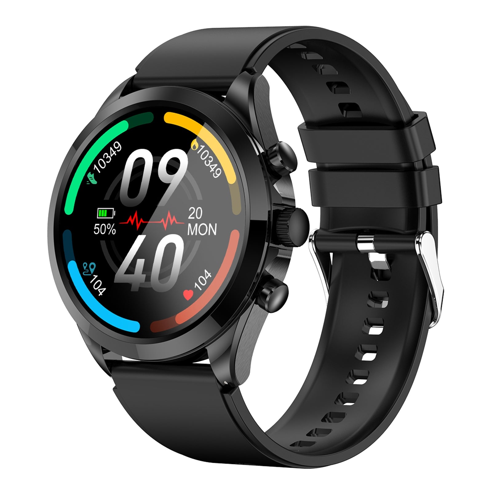 ET440 1.39-Inch Smart Watch Answer/Make Call Fitness Tracker with Heart Rate Blood Oxygen Sleep Monitor Black Tape
