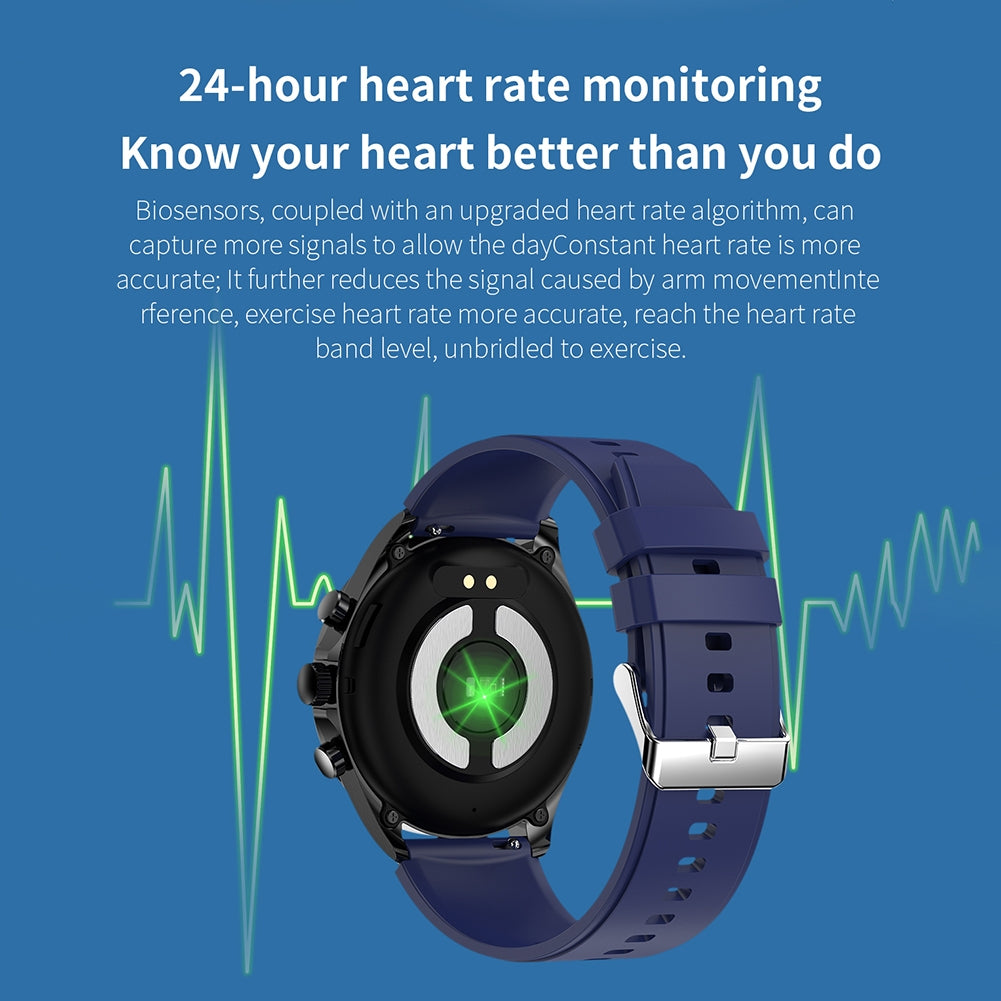 ET440 1.39-Inch Smart Watch Answer/Make Call Fitness Tracker with Heart Rate Blood Oxygen Sleep Monitor Black Tape
