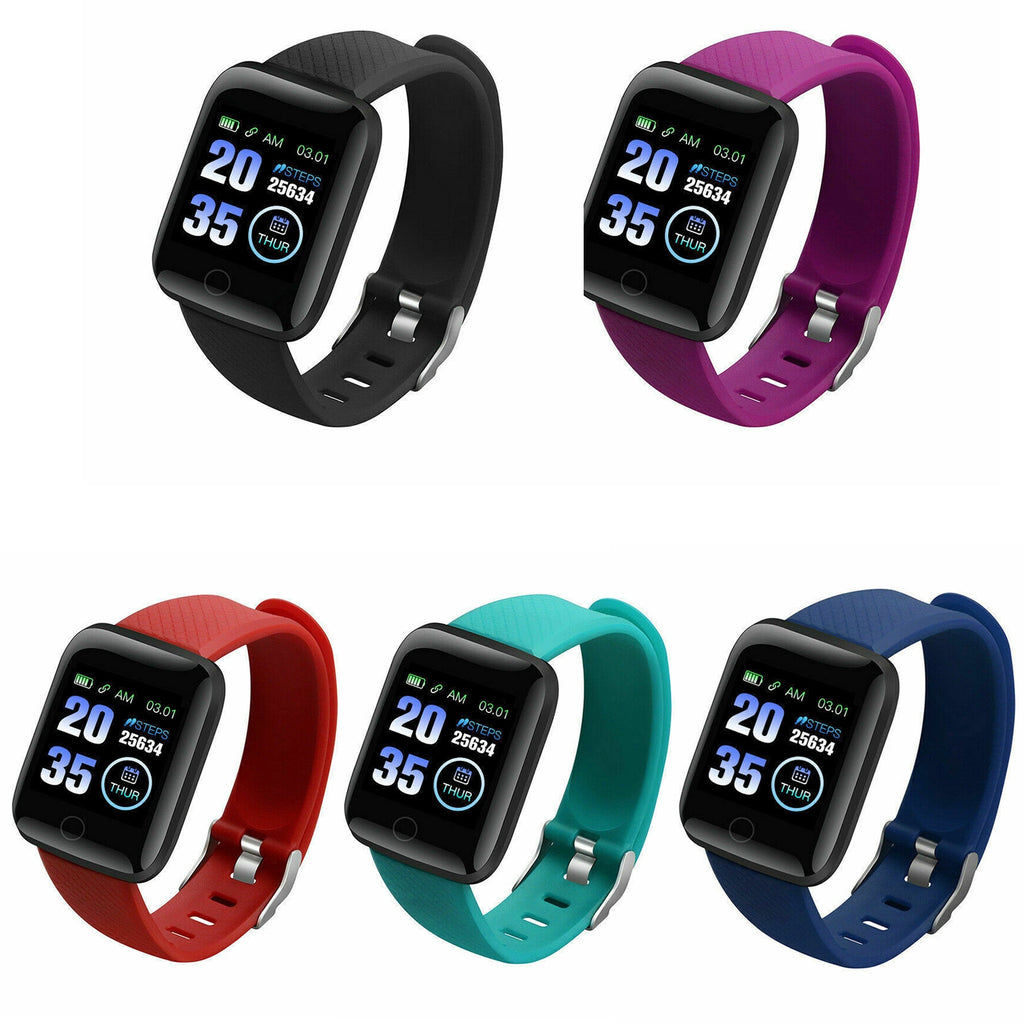 116Plus Smart Watch 1.44 Inch Touch Screen Fitness Smart Watch Heart Rate Monitor Sports Watch For Men Women blue