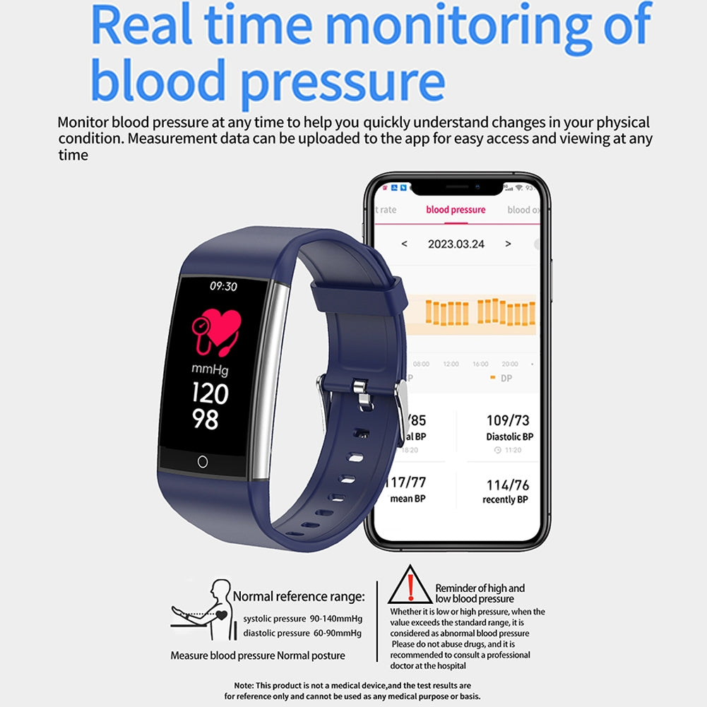 Nexthink smartwatch with blood pressure monitoring app on smartphone screen on a white background