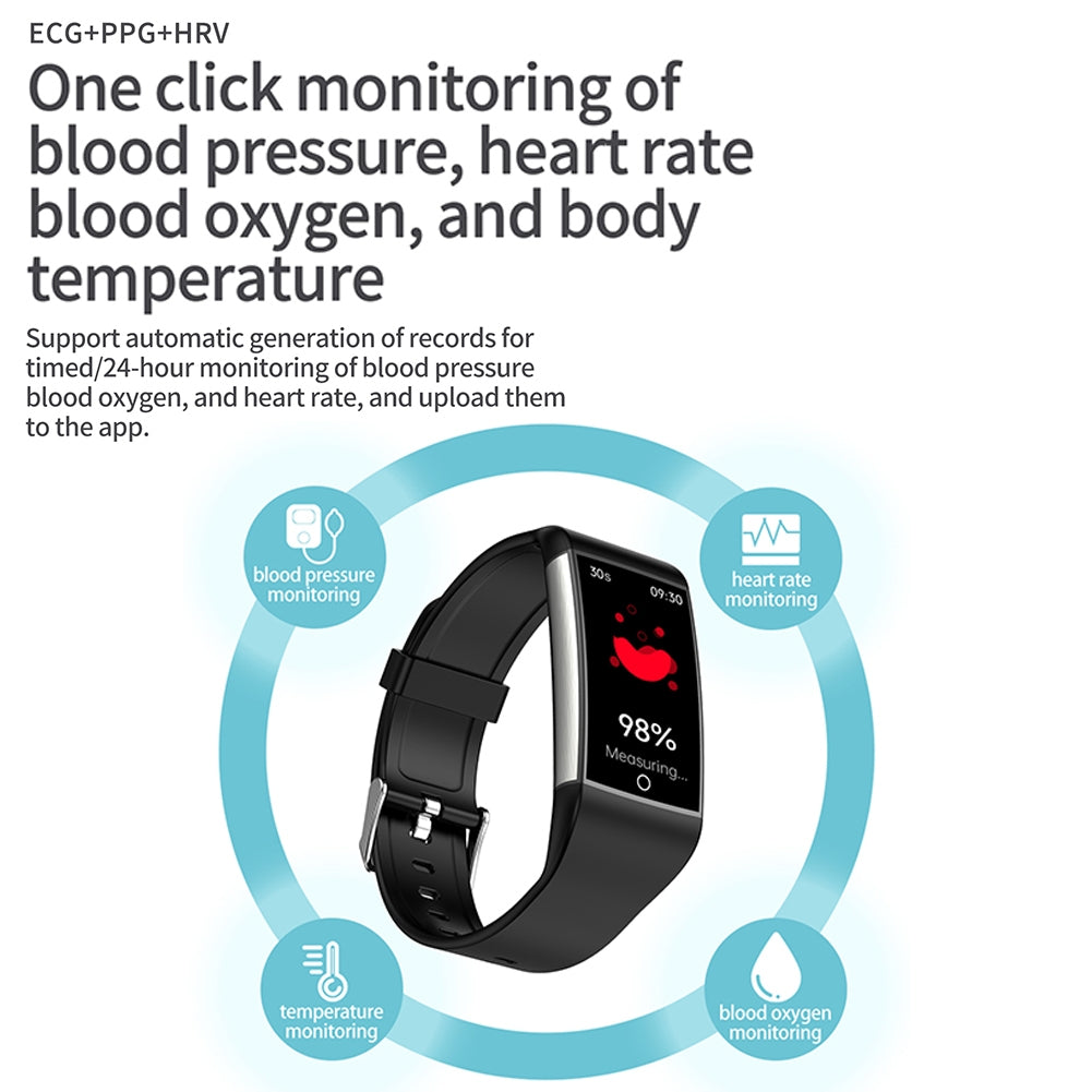 TK76 Smart Watch Sleep ECG Body Fat Heart Rate Temperature Detection 1.47 inch Touch Screen Fitness Watch Purple