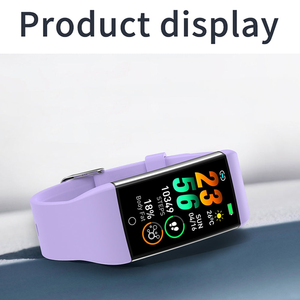 TK76 Smart Watch Sleep ECG Body Fat Heart Rate Temperature Detection 1.47 inch Touch Screen Fitness Watch Purple