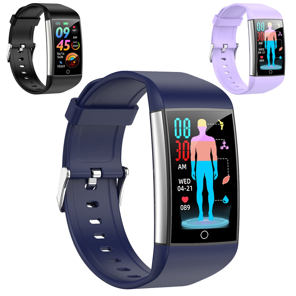 TK76 Smart Watch Sleep ECG Body Fat Heart Rate Temperature Detection 1.47 inch Touch Screen Fitness Watch Purple