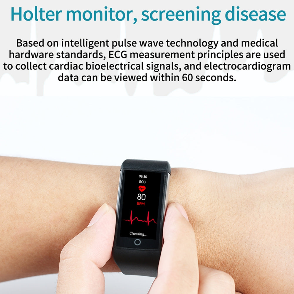 TK76 Smart Watch Sleep ECG Body Fat Heart Rate Temperature Detection 1.47 inch Touch Screen Fitness Watch Purple
