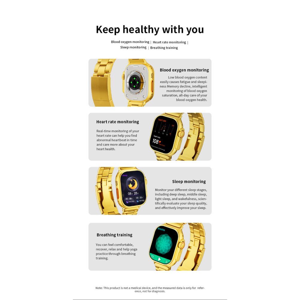 Smart Watch Answer/Make Calls 2.15" Fitness Tracker Smartwatch IP67 Waterproof Watches Heart Rate Sleep Monitor grey