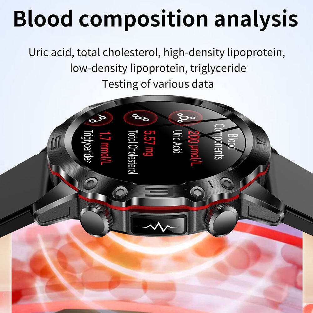 ET482 Smart Watch Answer/Make Calls 1.43 Inch AMOLED Screen IP68 Waterproof Smartwatch Fitness Tracker Black Tape
