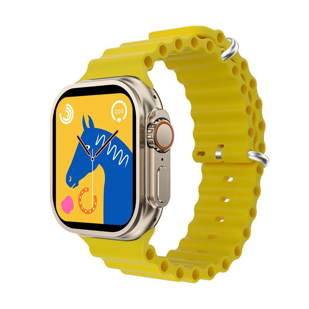 I9 Ultra Max 2.19 Inch Smart Watches Make/Answer Calls Fitness Tracker Heart Rate Blood Oxygen Monitor Watch Yellow